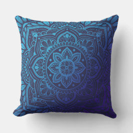 Blue Moon Mandala Throw Pillow Kudde