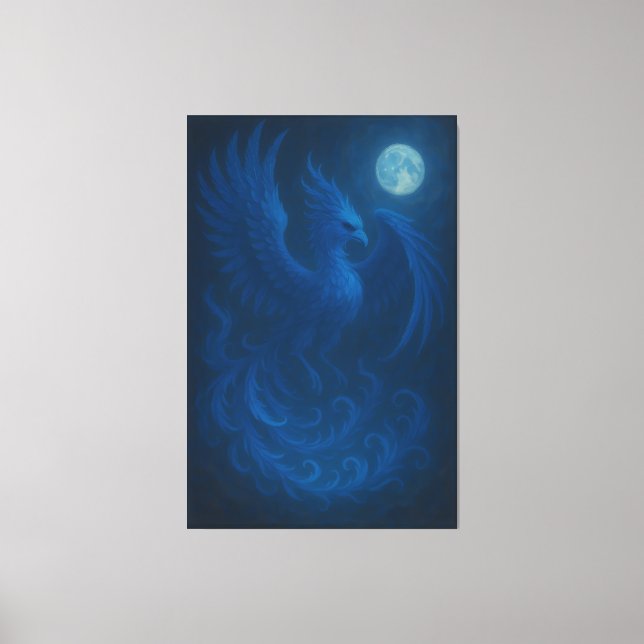 Blue Moon Phoenix · Fine Art Canvas Print (Framsida)