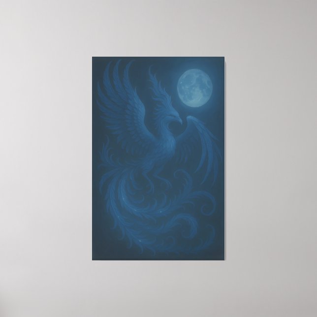  Blue Moon Phoenix · Fine Art Canvas Print (Framsida)