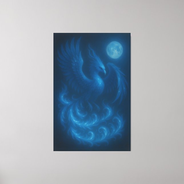 Blue Moon Phoenix · Fine Art Canvas Print (Framsida)