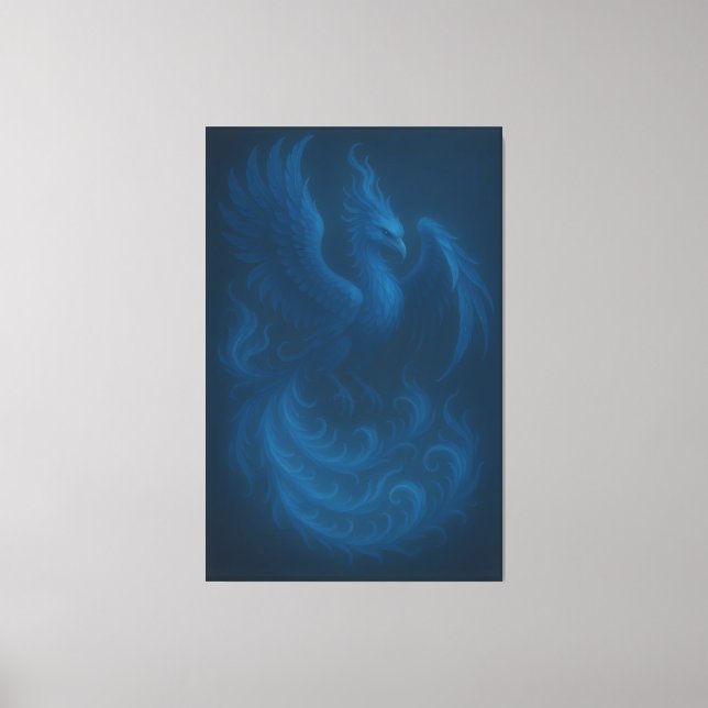 Blue Moon Phoenix · Fine Art Canvas Print (Framsida)
