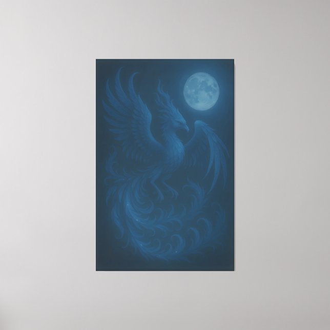 Blue Moon Phoenix · Fine Art Canvas Print (Framsida)