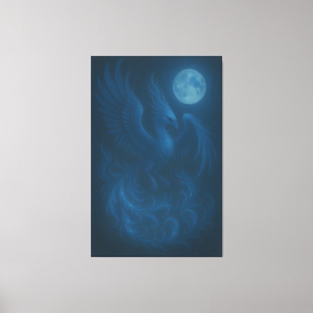 Blue Moon Phoenix · Fine Art Canvas Print (Framsida)