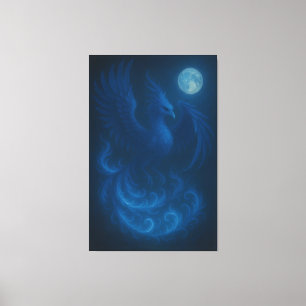 Blue Moon Phoenix · Fint Konsttryck på Canvas