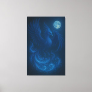 Blue Moon Phoenix · Fint Konsttryck på Canvas