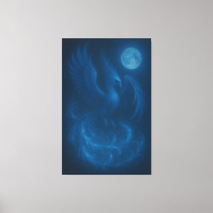 Blue Moon Phoenix · Fint Konsttryck på Canvas