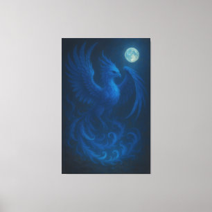 Blue Moon Phoenix · Fint Konsttryck på Canvas
