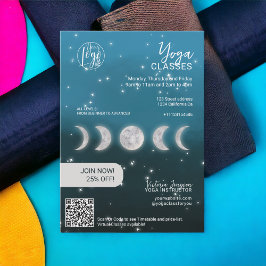 Blue moon star Yogainstruktör studio klasser Inbjudningar