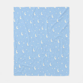 Blue Moon & Stars Baby Blanket Fleecefilt