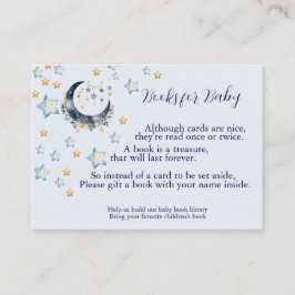 Blue Moon Stars Book for Baby Shower Tilläggskort
