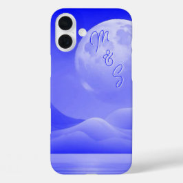 Blue Moonlight Galaxy Monogrammed Fodral-Mate iPho