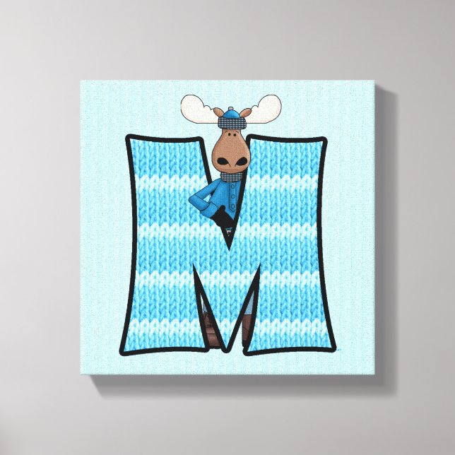Blue Moose Monogram BIG Brev M Canvastryck (Framsida)