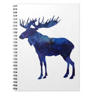 Blue Moose Silhouette Anteckningsbok