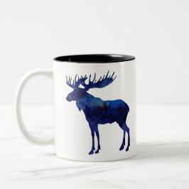 Blue Moose Silhouette Två-Tonad Mugg
