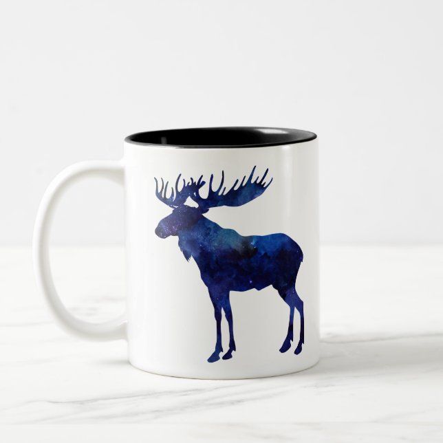 Blue Moose Silhouette Två-Tonad Mugg (Vänster)