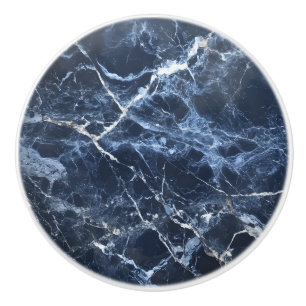 Blue Mörk Marble Mönster Knopp