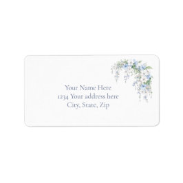 Blue Morning Glory Address Label Adressetikett