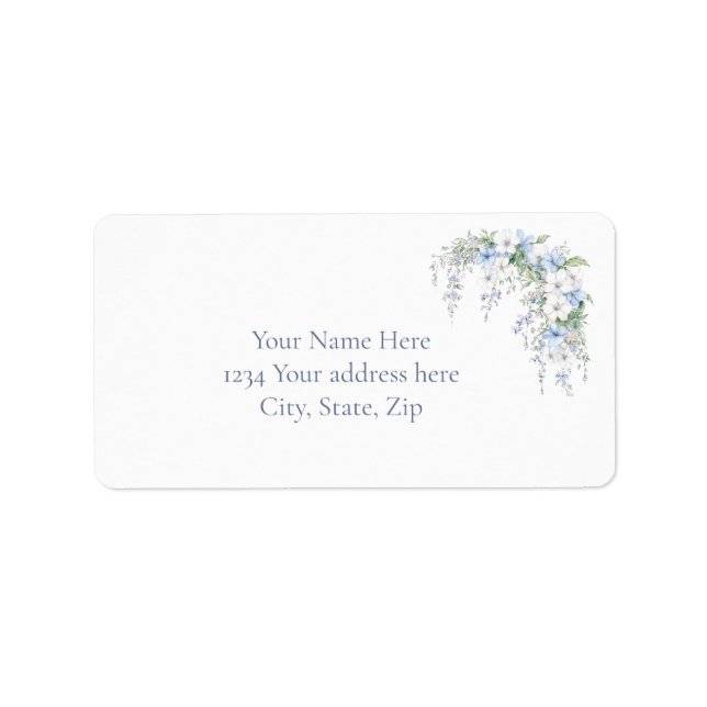 Blue Morning Glory Address Label Adressetikett (Framsidan)