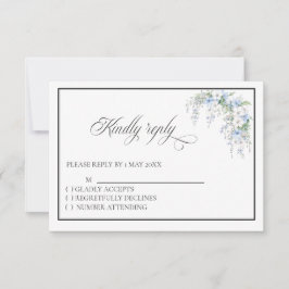 Blue Morning Glory RSVP card OSA Kort