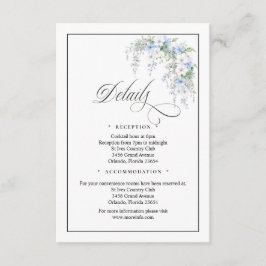 Blue Morning Glorys QR Code Enclosure Card Tilläggskort