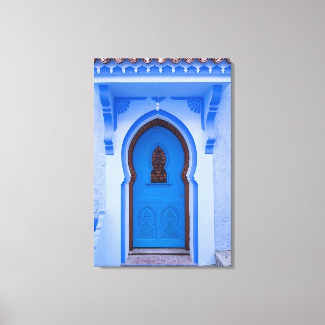 Blue Moroccan Door Canvastryck (Framsida)