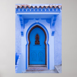 Blue Moroccan Door Poster