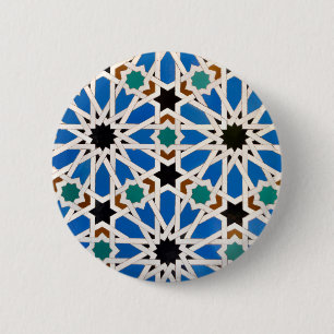 Blue Moroccan Mosaic Button Knapp