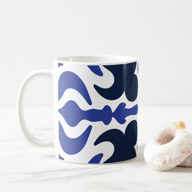 Blue Moroccan Mosaic Mönster Kaffemugg (Med munk)