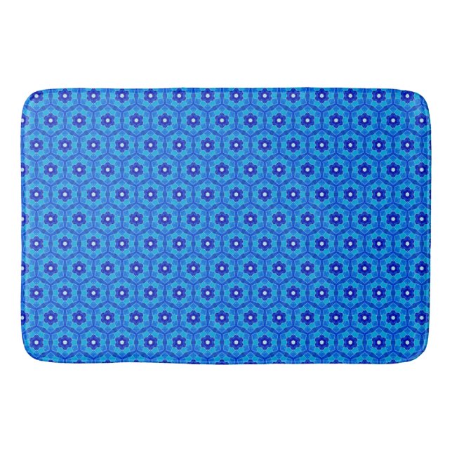 Blue Moroccan Ro Tile Bath Mat Badrumsmatta (Framsidan)