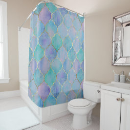 Blue Moroccan Shower Curtain