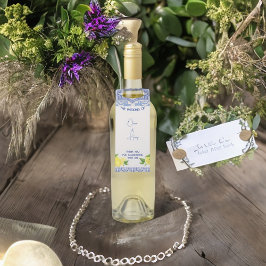 Blue Moroccan Tile Flaska Hanger Märkre med Lemon