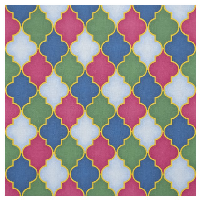 Blue Moroccan Tile (liten ) Tyg (Provkarta)