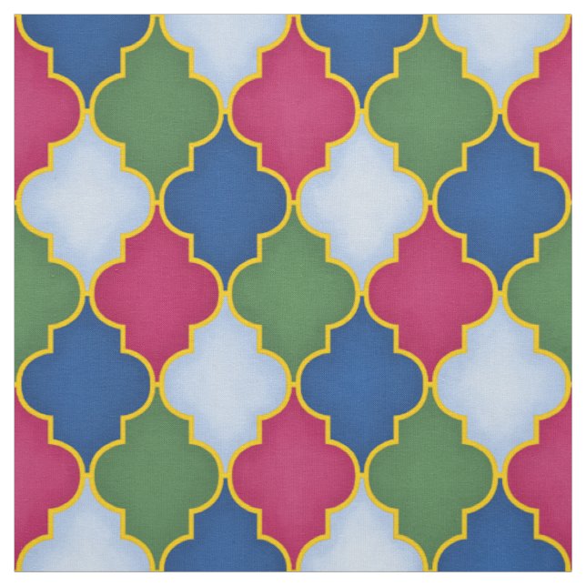 Blue Moroccan Tile (stor ) Tyg (Provkarta)