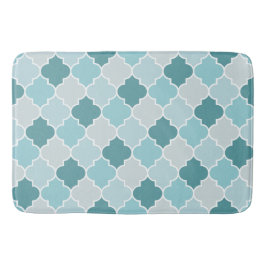 Blue Moroccan Trellis, Latticwork, Quatrefoil Badrumsmatta