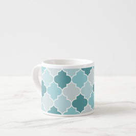 Blue Moroccan Trellis, Latticwork, Quatrefoil Espressomugg