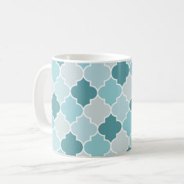 Blue Moroccan Trellis, Latticwork, Quatrefoil Kaffemugg