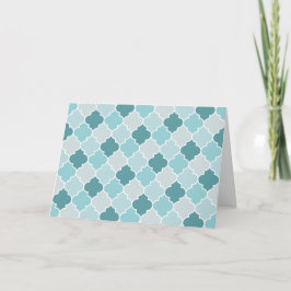 Blue Moroccan Trellis, Latticwork, Quatrefoil Kort