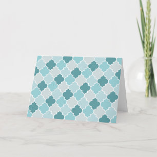 Blue Moroccan Trellis, Latticwork, Quatrefoil Kort