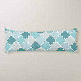 Blue Moroccan Trellis, Latticwork, Quatrefoil Kroppskudde