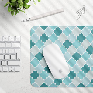 Blue Moroccan Trellis, Latticwork, Quatrefoil Musmatta