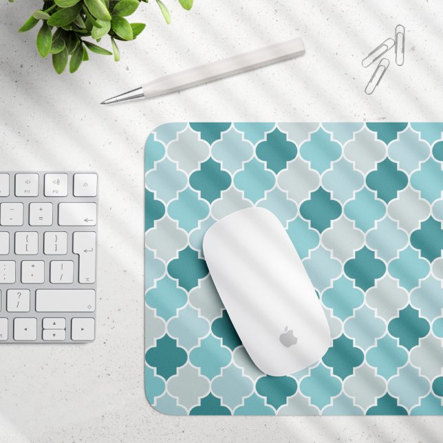 Blue Moroccan Trellis, Latticwork, Quatrefoil Musmatta (Skapare uppladdad)