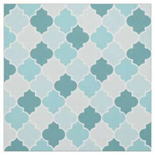 Blue Moroccan Trellis, Latticwork, Quatrefoil Tyg