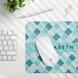 Blue Moroccan Trellis, Quatrefoil, ditt namn Musmatta
