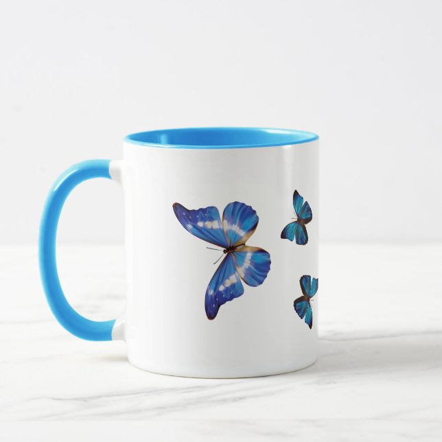 Blue Morpho Butterflies Coffee Mugg (Vänster)