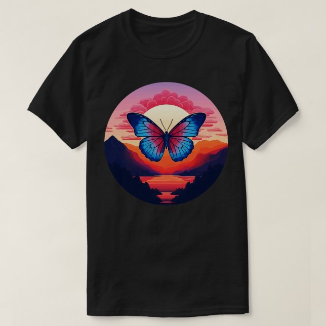 Blue Morpho Butterfly 8 T Shirt (Design framsida)