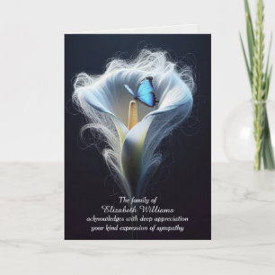Blue Morpho Butterfly in Lily Sympathy Tack Kort