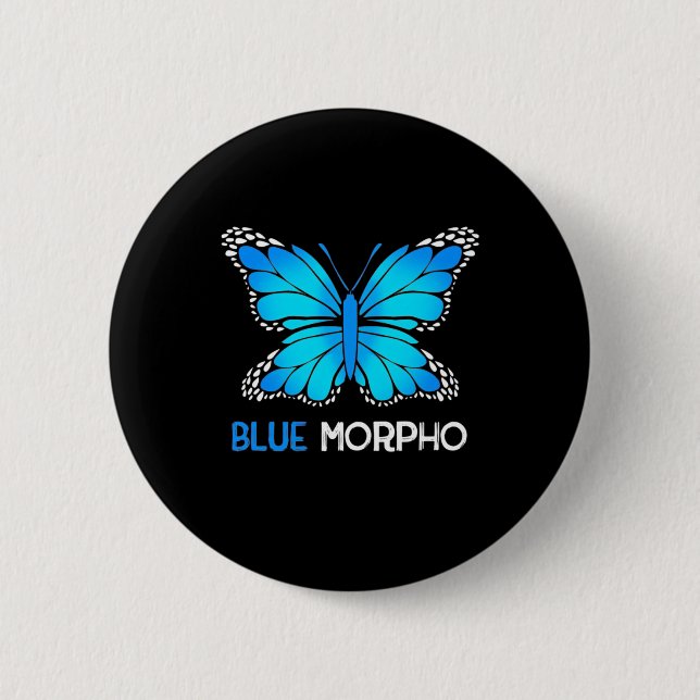 Blue Morpho Butterfly Knapp (Framsida)