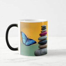 Blue Morpho Butterfly Monogram Namn Brev Magisk Mugg