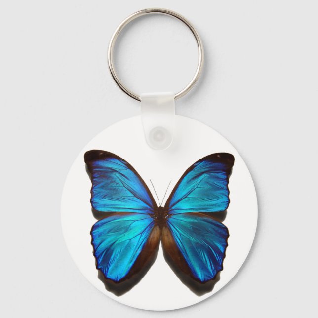Blue Morpho Butterfly Nyckelring (Framsida)