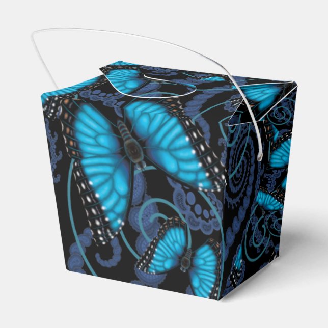 Blue Morpho Butterfly Presentaskar (Baksidan Sidan)